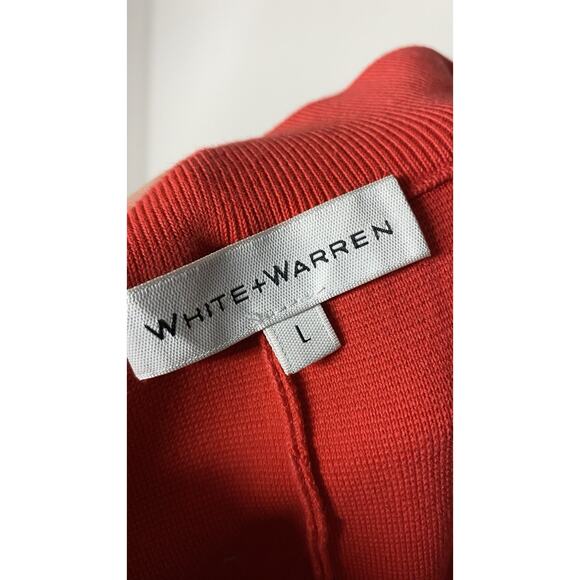 White+Warren Women's Large Pants Pull On Red Knit Thick Cotton Blend Boot Cut - Picture 3 of 5